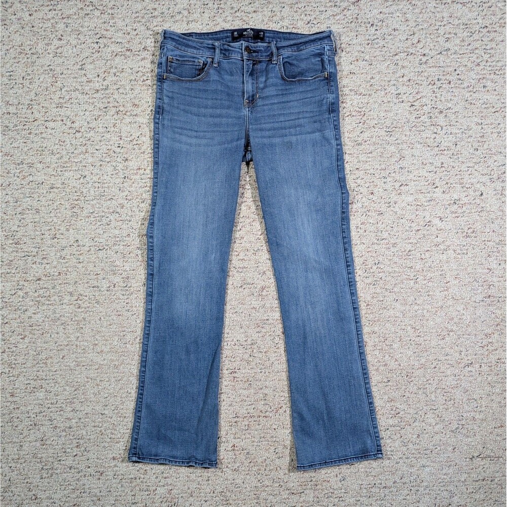 Hollister Low-Rise Boot Jeans Juniors 11R W30 L32 Blue Bootcut Med Wash Stretch